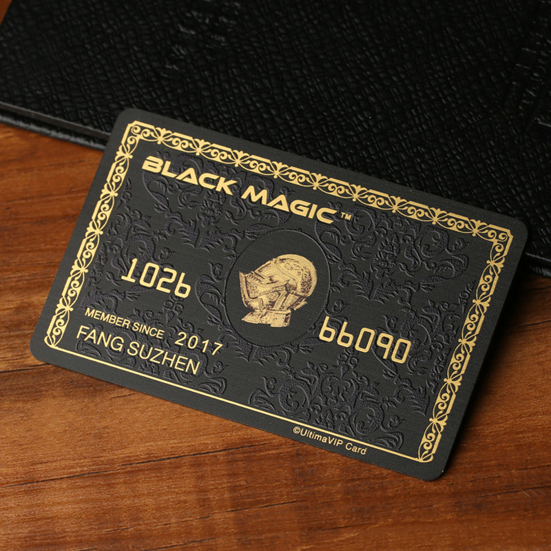 高档浮雕会员卡定制细磨砂黑料pvc卡片制作高端vip卡黑金卡贵宾卡