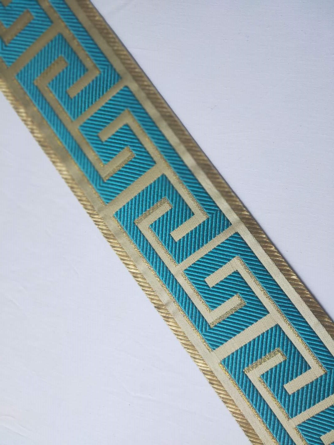 9厘米宽提花窗帘花边靠垫边织带长城纹窗帘靠垫移门服装花边