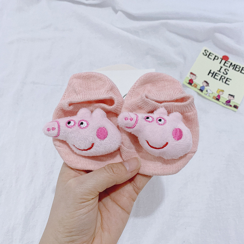 INS Popular Baby Floor Socks Glue Dispensing Non-Slip Three-Dimensional Cartoon Doll Invisible Socks Baby Air Conditioning Socks Wholesale