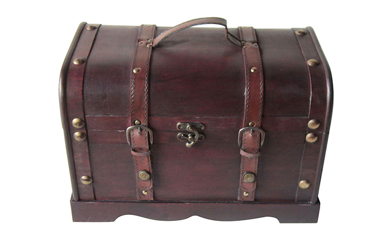 英伦风复古木箱子 老式衣物整理手提行李收纳箱 创意木质工艺品