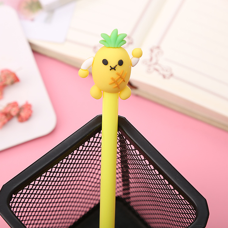 Creative Fruit Expression Gel Pen Korean Style Black Student Exam Ball Pen Cute Office Stationery Cartoon Pen Factory