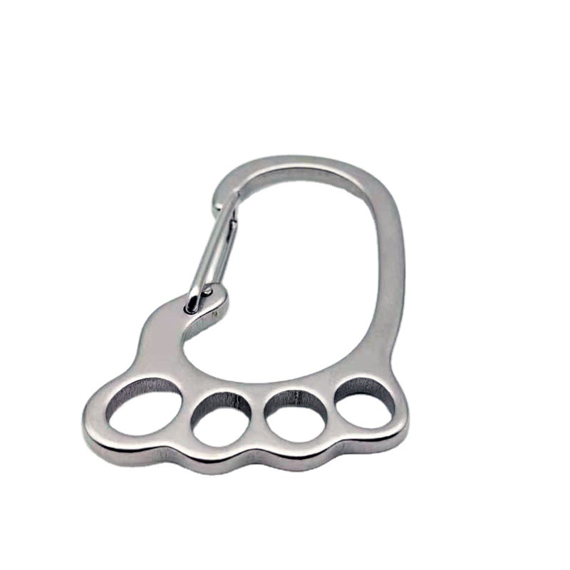Factory Direct Supply Non-Magnetic Stainless Steel Ankle Keychain Spot Spring Hooks Outdoor Anti-Rust Car Keychain