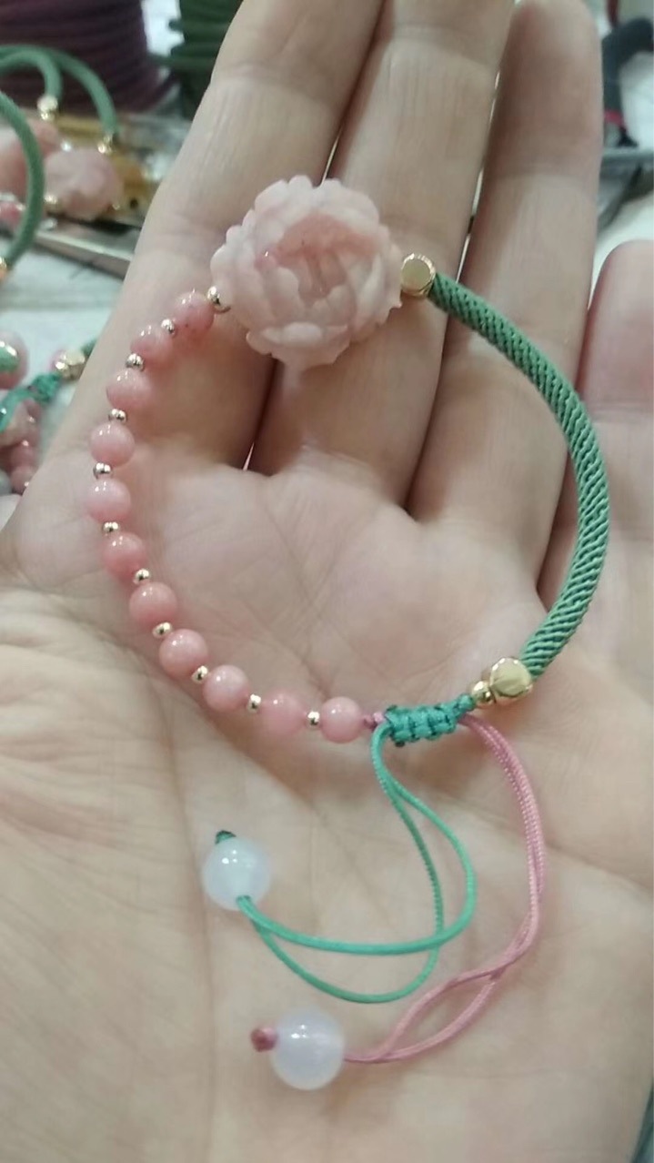 手工绳子编织翡翠手绳半成品diy手绳玉珠手链饰品手排编绳定制