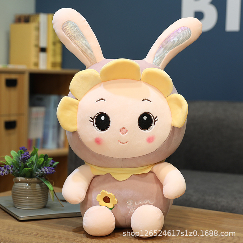 Cute Rabbit Doll Plush Toy SUNFLOWER Doll Cute Doll Pillow Comfort Girls Birthday Gifts Gift