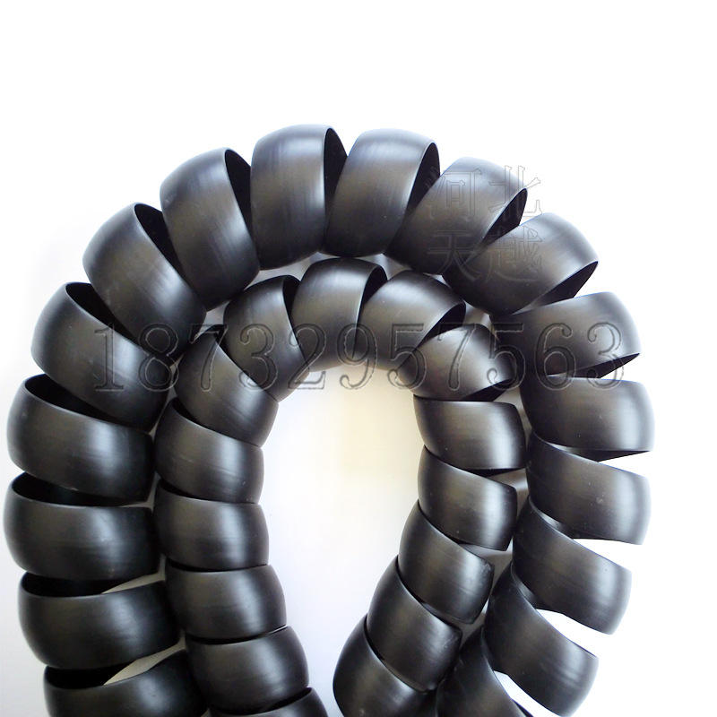 内径32mmpp水管螺旋保护套黑色弧面电缆胶管车用线路螺旋保护套