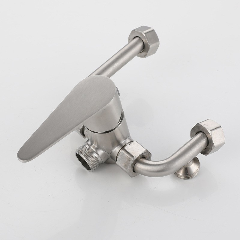 电热水器u型阀304冷热水龙头不锈钢 铜明装淋浴器混水阀 厂家批发