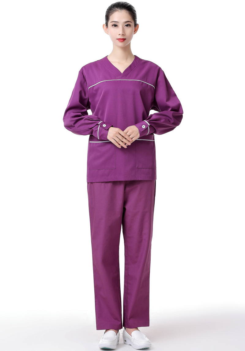 工厂棉质手术衣 分体2件套 医生护士牙医洗手服 隔离衣 可绣logo