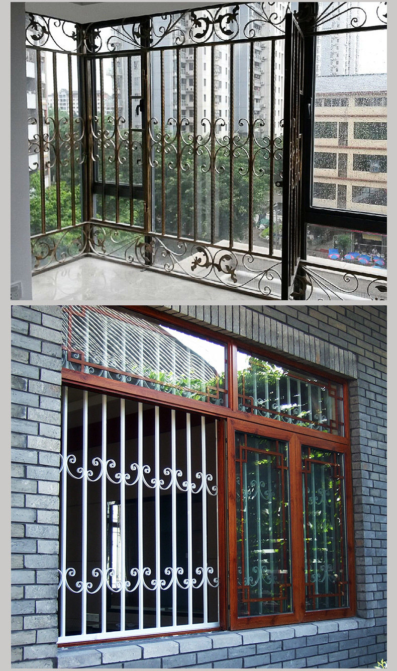 佛山厂家直销 铁艺防盗窗花 铁艺护窗栏杆 拱形门花窗花 出口香港