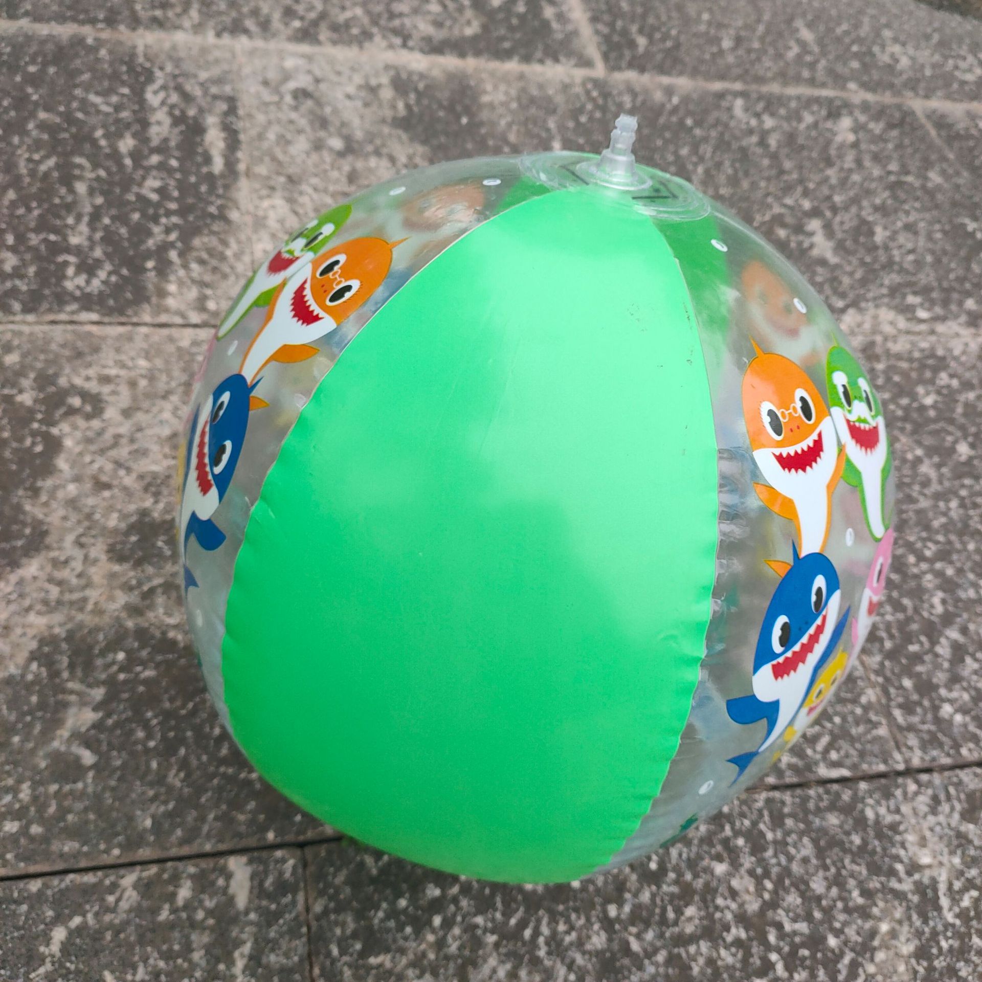 pvc充气球中球玩具 儿童玩耍透明海洋沙滩球 卡通皮球广告球