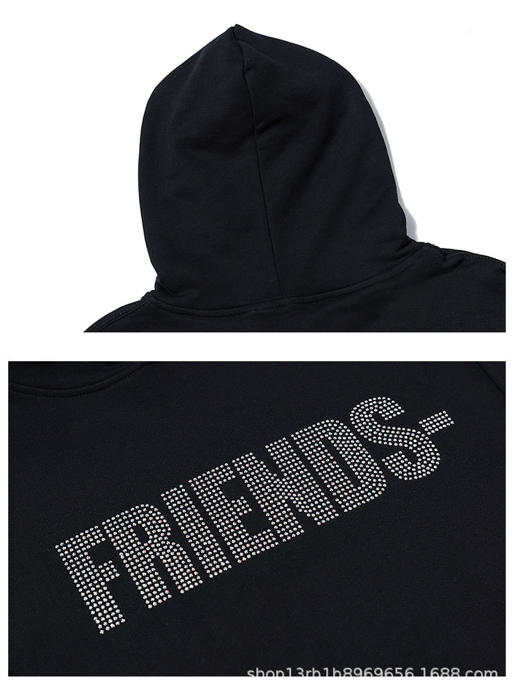 vlone街头潮牌经典大v印花陈冠希friends秋长袖休闲连帽宽松卫衣