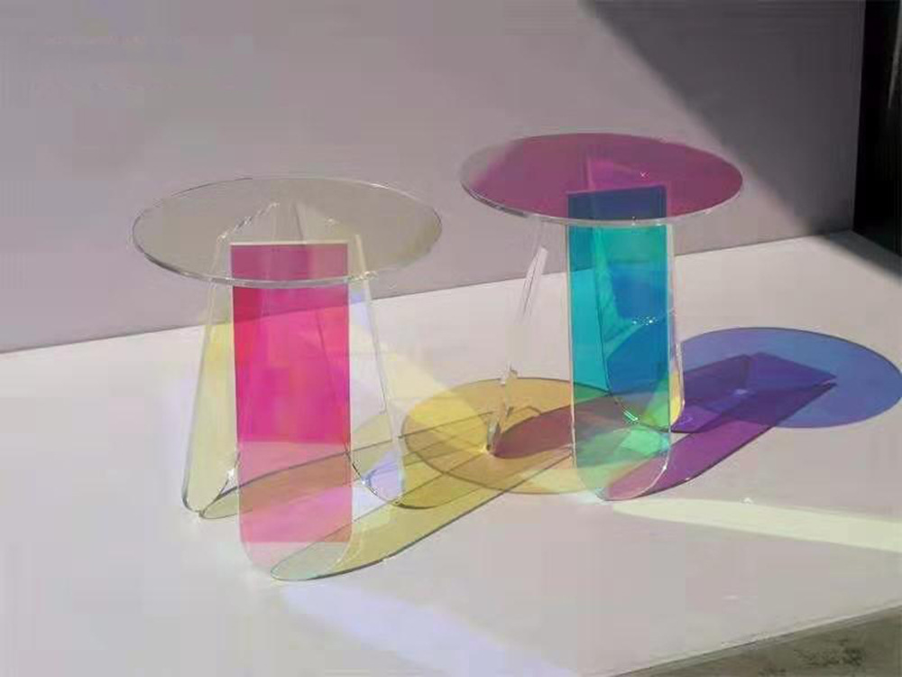 工厂北欧亚克力神仙茶几 可拆卸圆形彩虹桌子 民宿样板房沙发边桌