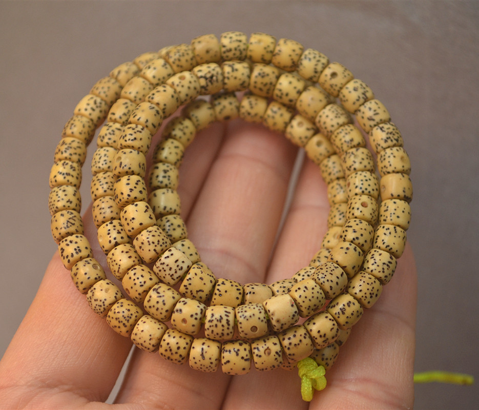 新春工艺6/7mm直切桶珠108颗原生态黄金籽星月菩提念珠 居士佛珠