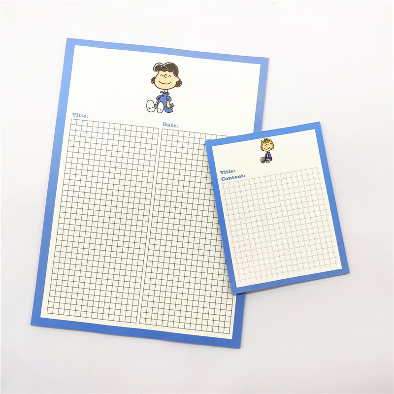 韩系ins史努比格子可爱学生便签本 手账素材纸b5学习笔记纸