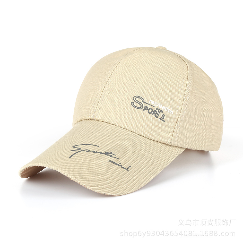 Korean Style Men's Hat Canvas Sales Volume Product Outdoor Sports Peaked Cap All-Match Leisure Sun Shade Sun Protection Baseball Cap for Women