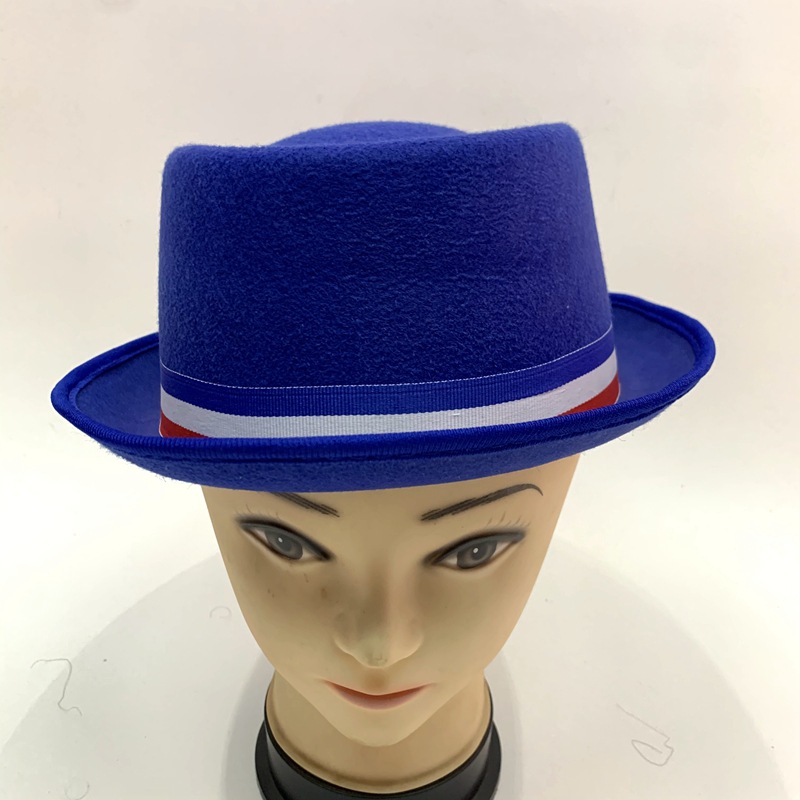佐罗单色礼帽子大选举总统宣传造势帽子带有三色国旗缎带平顶帽子