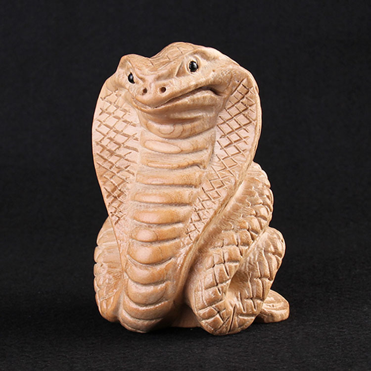 桃木蛇摆件木雕生肖蛇家居饰品生肖蛇吉祥物