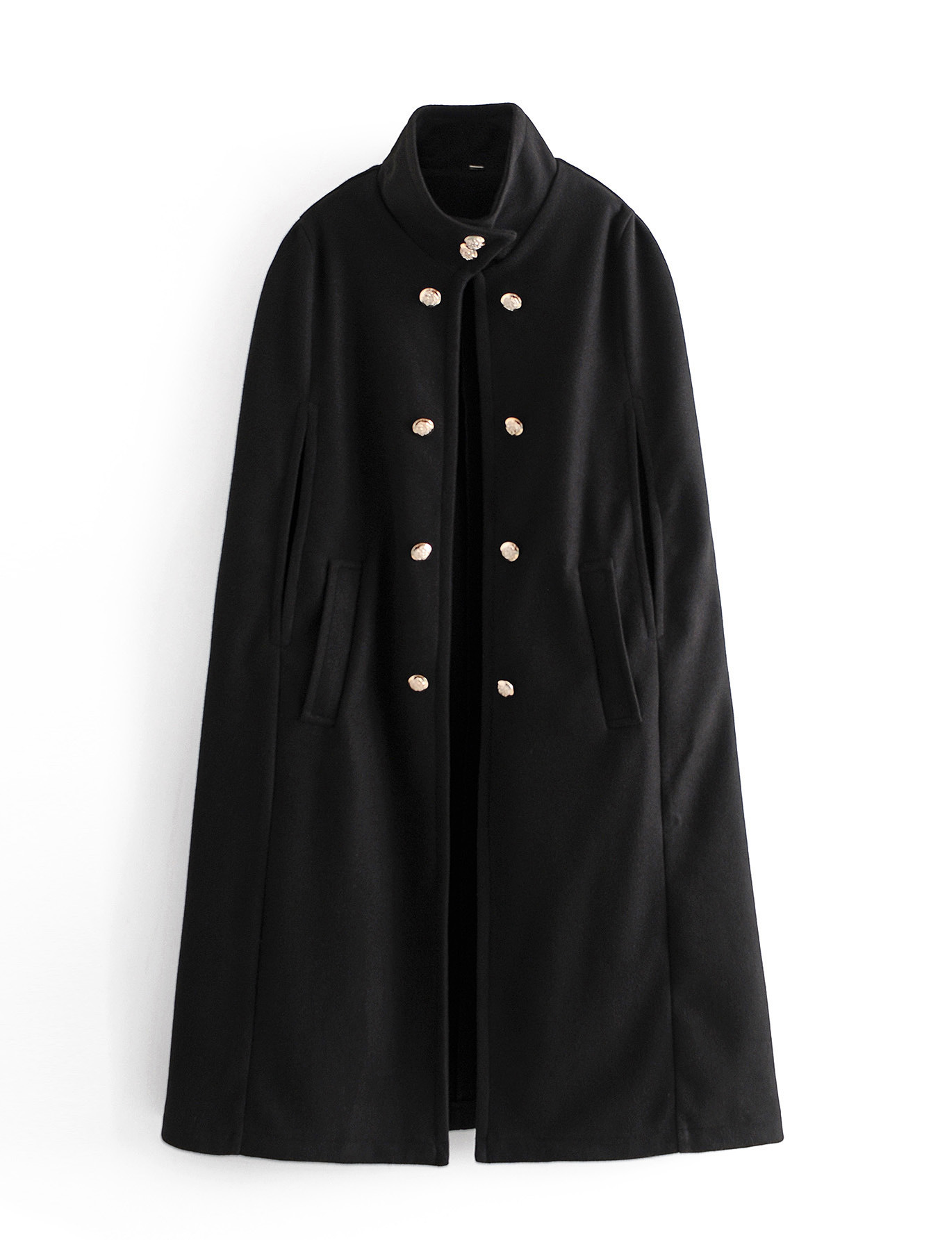 2020欧美风秋女装新款批发黑色斗篷大衣外套