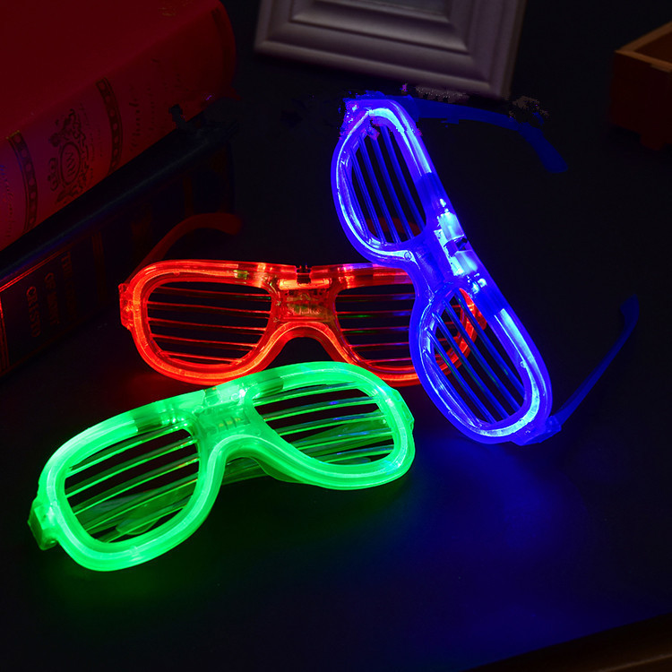 Luminous Glasses Bar Party Concert Props Fluorescent Led Flash Shutter Stall Cheer Toys Wholesale