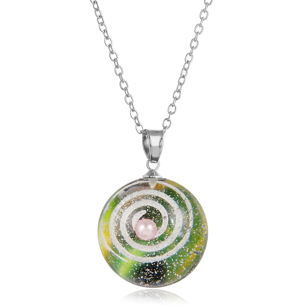 星球月亮浩瀚宇宙夜光树脂球吊坠etsy热销手工饰品跨境电商热销