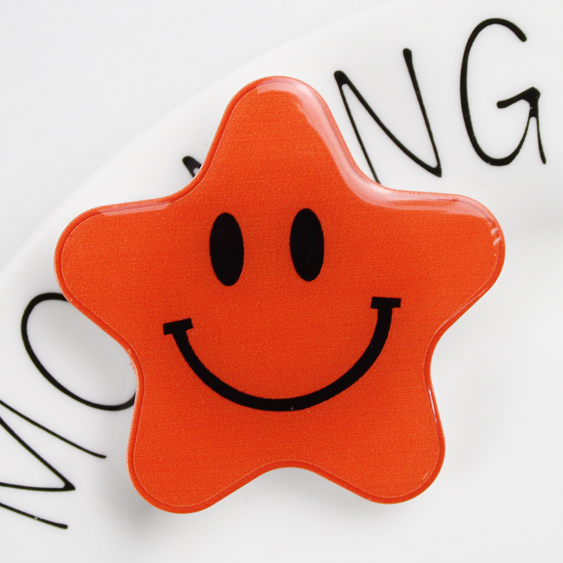 五角星滴胶手机支架笑脸折叠支架懒人桌面支架网店小礼品支架