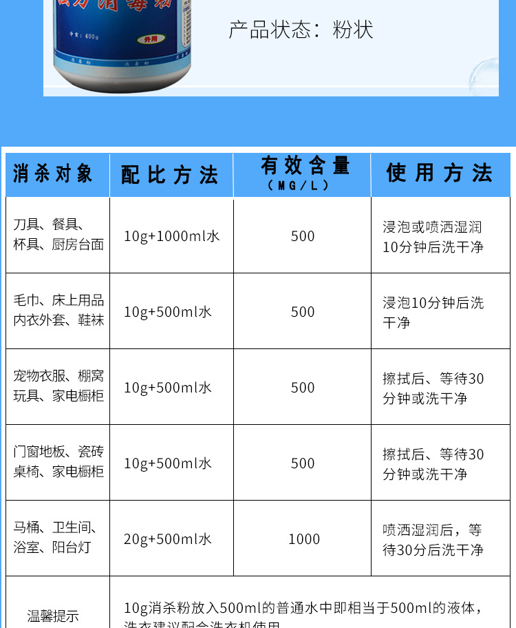 厂家直销宏达强力消毒粉家用洗衣机厂房衣服浴缸马桶杀菌消毒漂白