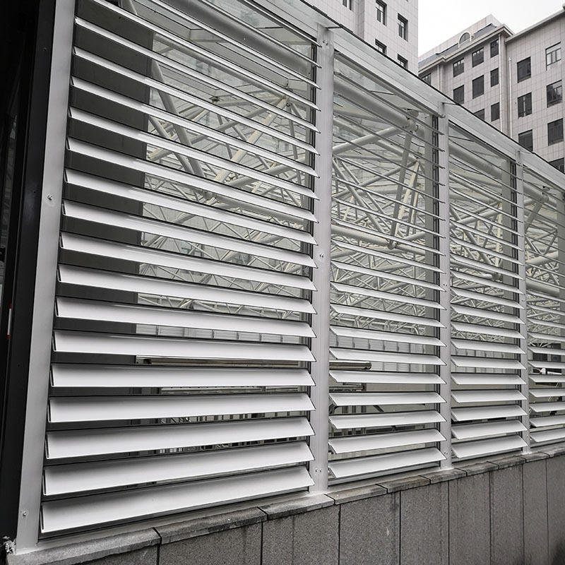 电动百叶窗梭型电动窗厂房消防遮阳通风智能铝合金消声防雨百叶窗