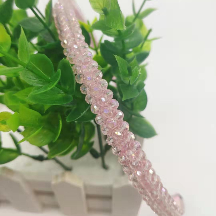 韩版发饰水晶扁珠发箍手工鱼线串珠压发圈头箍