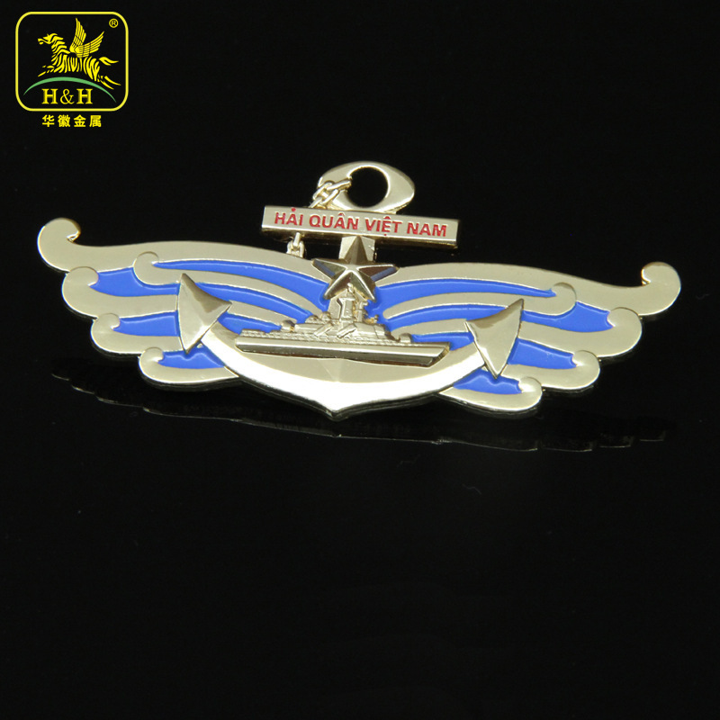 海军金属徽章生产厂家 舰队五金硬胸标胸牌制作 金属领徽领章工厂