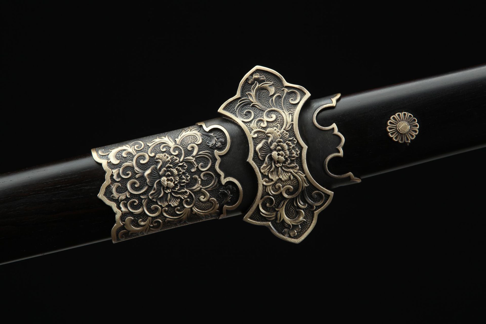 龙泉刀剑花纹钢烧刃一体清剑黑檀木宝剑手工收藏唐剑冷兵器未开刃