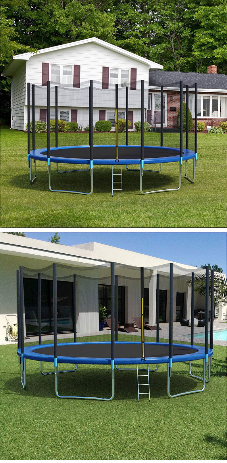 批发大型家庭室外游玩健身器材蹦床 可定制儿童成人弹力床带护网