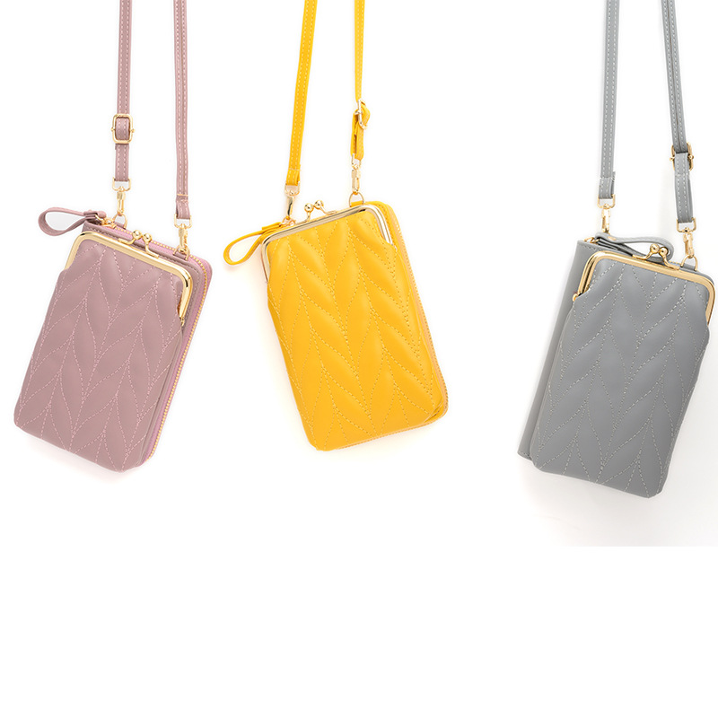 Hot Selling Bag Women's 2023 New Women's Bag Fashion Korean Rhombus Women's Shoulder Messenger Bag Vertical Mobile Phone Bag