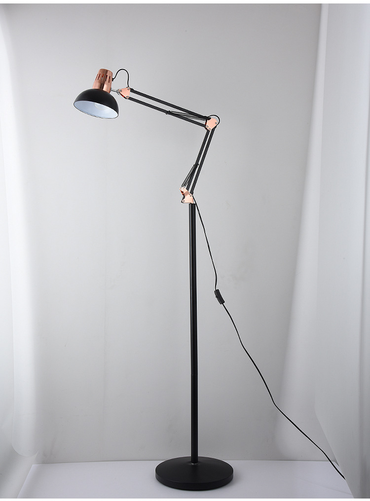 落地灯钓鱼台灯简约现代客厅卧室书房学习护眼纹绣美甲麻将立式灯