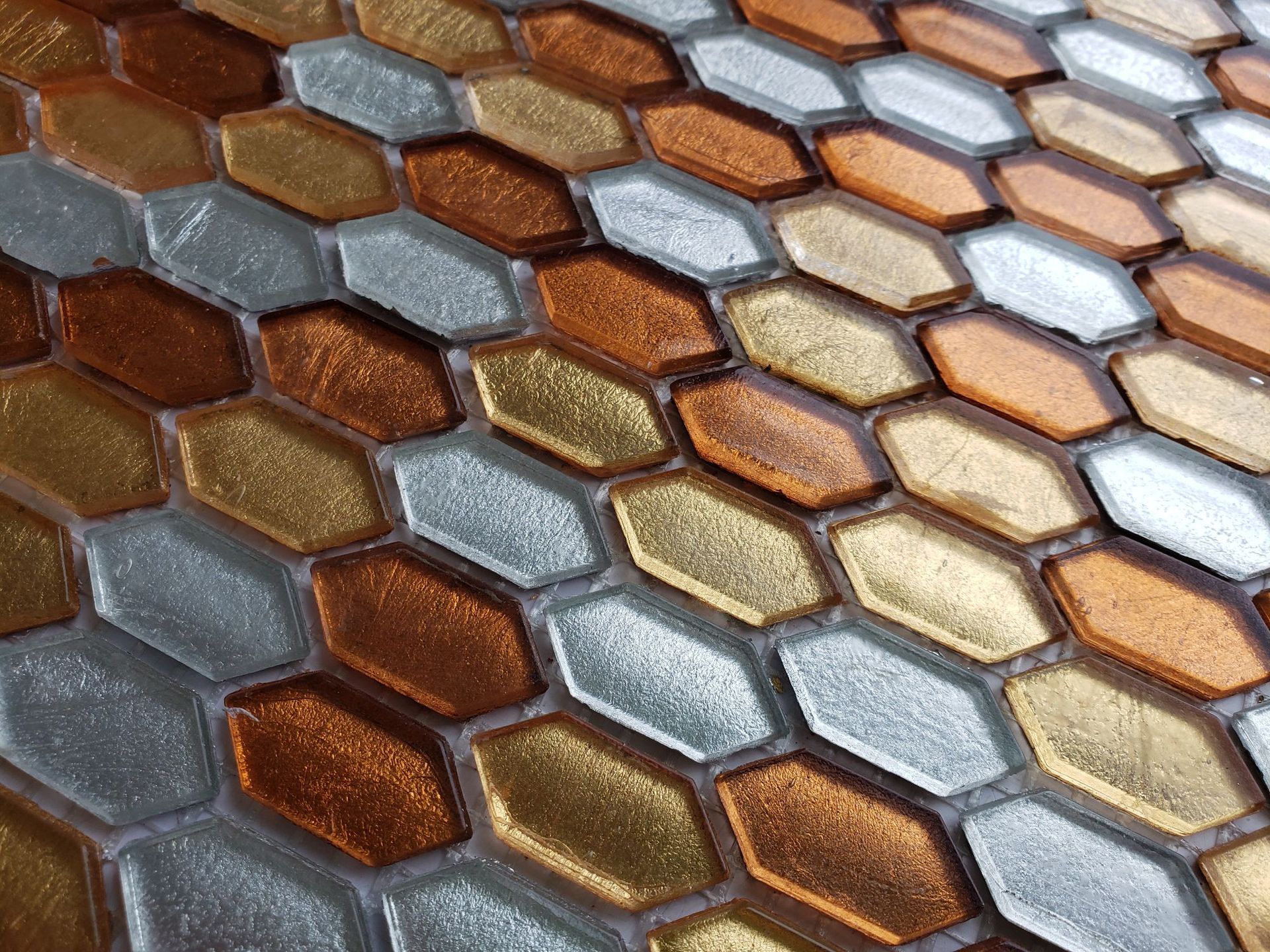 小六角贴箔玻璃马赛克