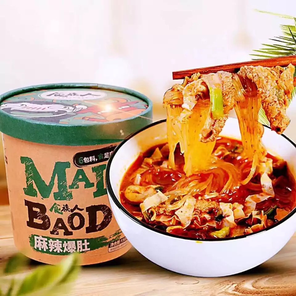 食族人爆肚酸辣粉麻辣速食桶装方便冲泡面食人族粉丝微商爆肚