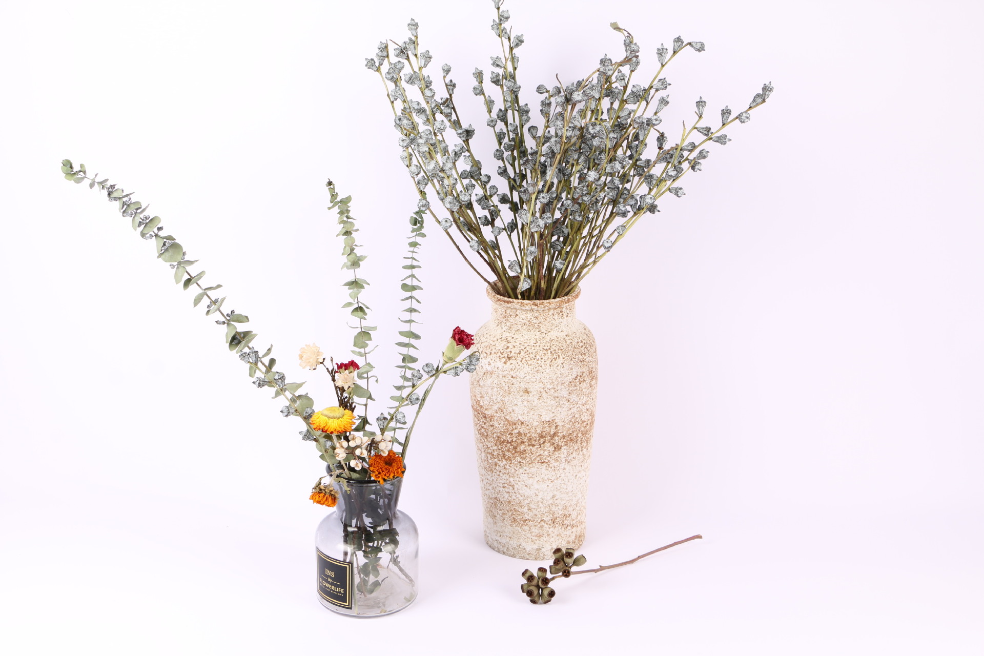 尤加利果蓝桉果插花花束现货diy日式复古森林系植物干花拍照道具