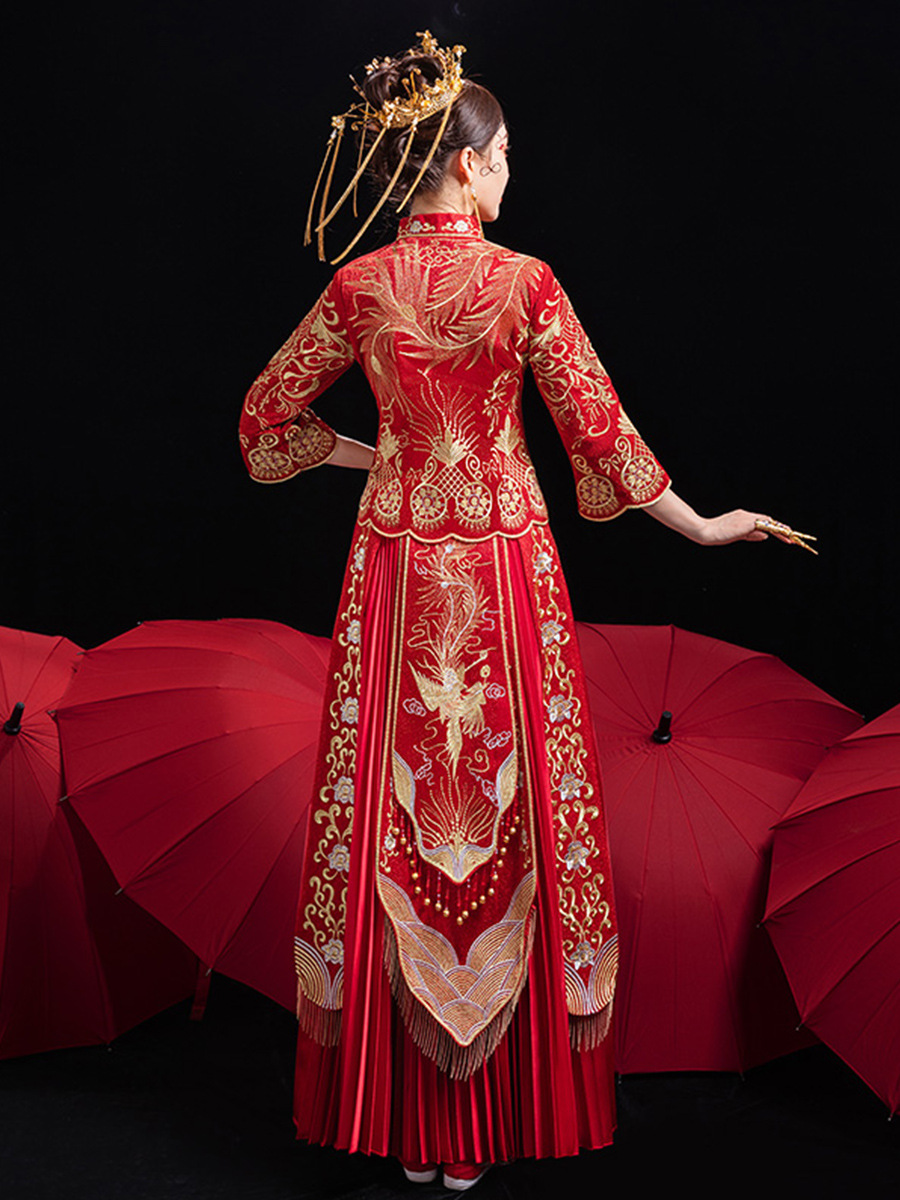 秀禾服新娘女2020新款中式结婚礼服嫁衣凤冠霞帔婚纱简单大方敬酒