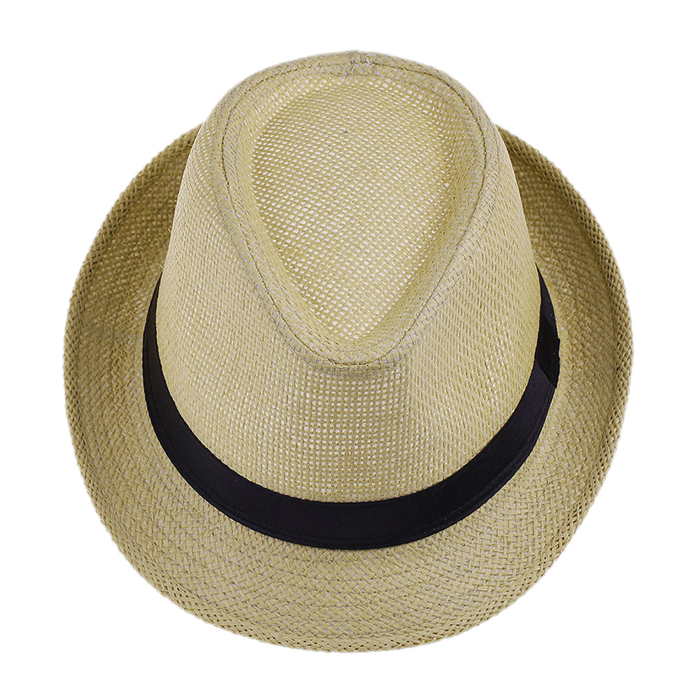 Parent-Child Summer Sun Protection Hat Men's Straw Children's Top Hat Fedora Hat Summer Sun Protection Straw Hat Outdoor Men's British