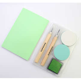 橡皮章新手套装手动工刻橡皮砖学生雕刻印章适用工具全雕刻刀2把