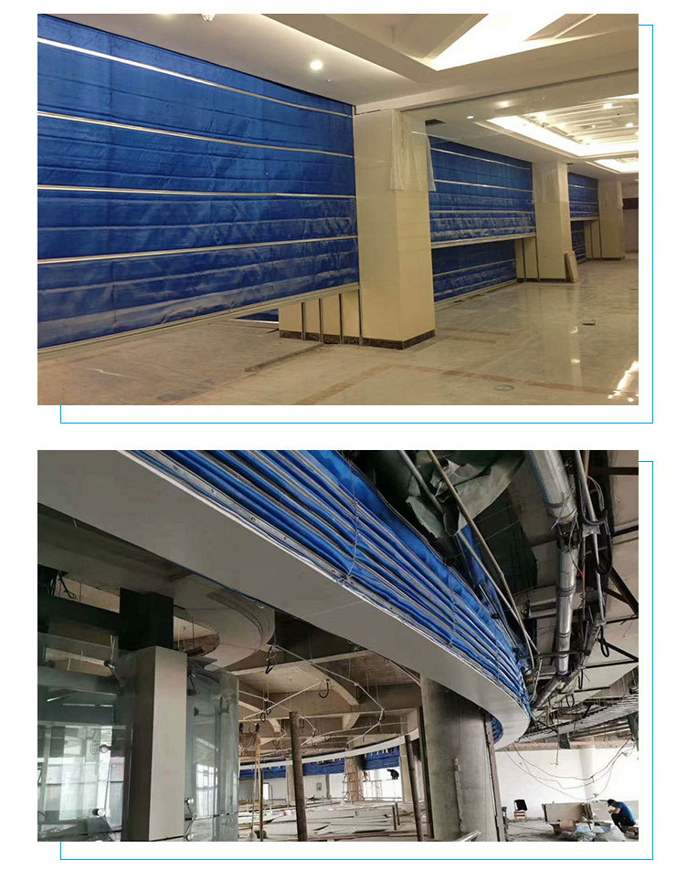 聊城一维防火卷帘复合材质双轨双帘折叠提升弧形无机布防火卷帘门