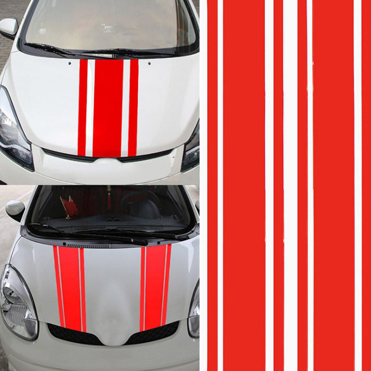 Foreign Trade Popular Style Car Machine Cover Car Stickers Modification Racing Stripe Vinyl Car Body Sticker Paper Flower Universal Machine Cover Sticker