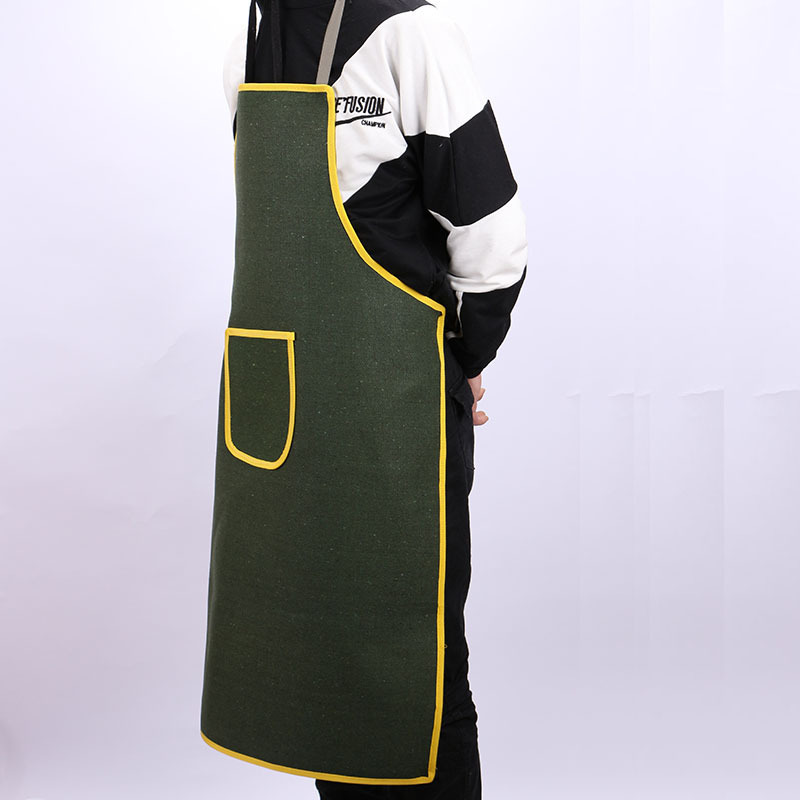 军绿帆布围裙抗油污阻止火花飞溅电焊车间维修均码劳保围裙定制