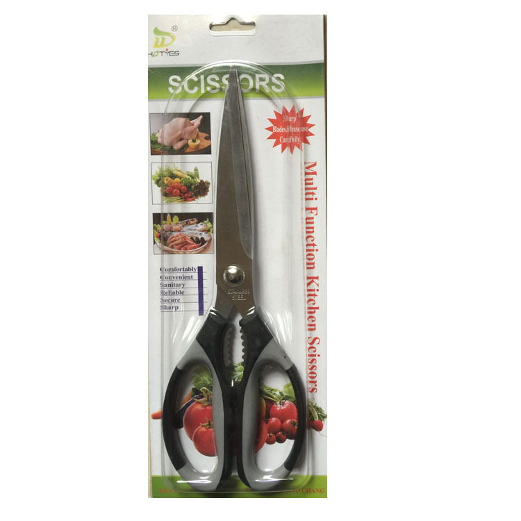 Supply 10-Inch Two-Color Multi-Functional Household Kitchen Scissors Stainless Steel Scissor HY-5003A Black Orange