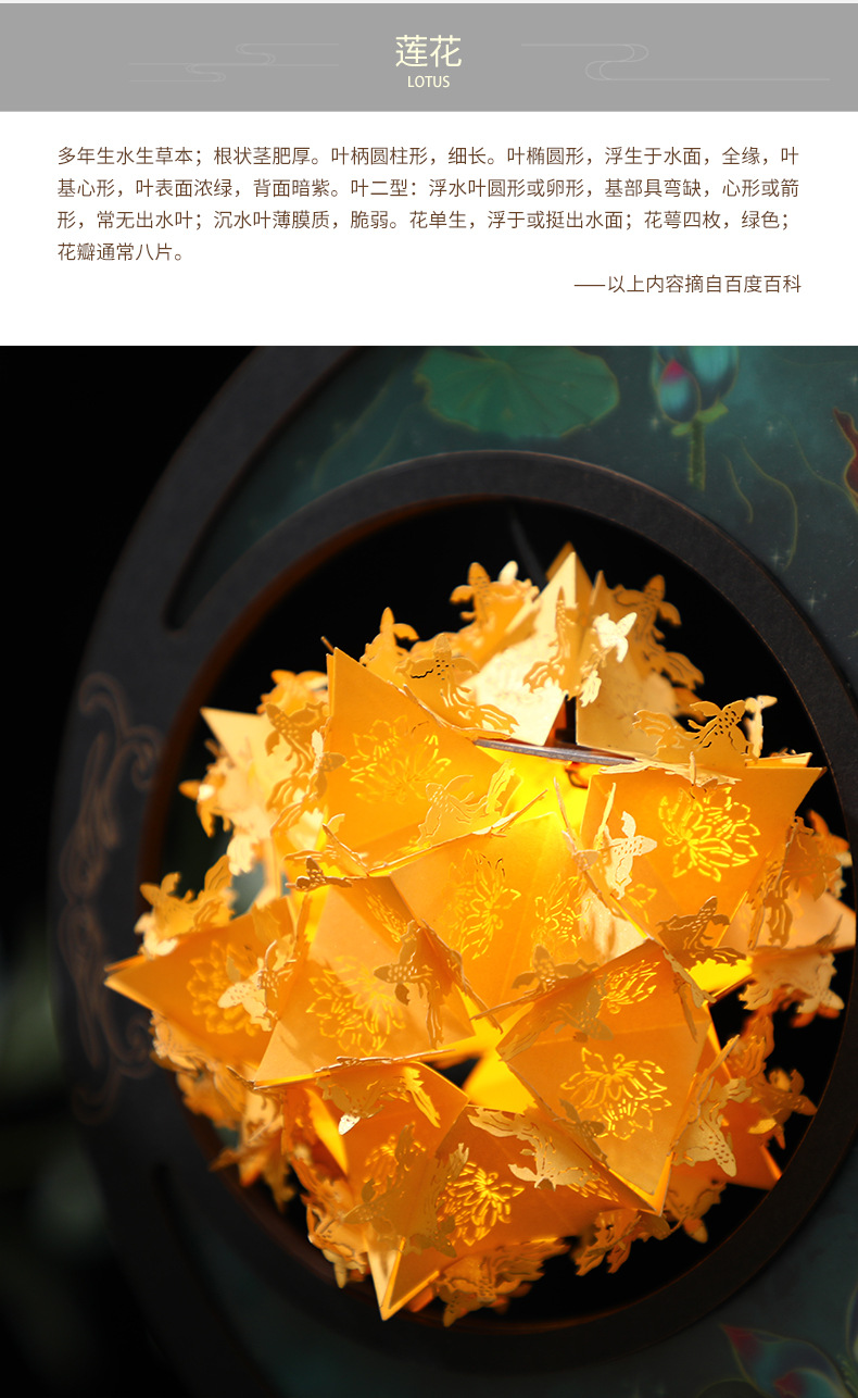 diy纸雕灯笼批发定制莲莲有鱼小夜灯 生日礼物可写贺卡祝福纸雕灯