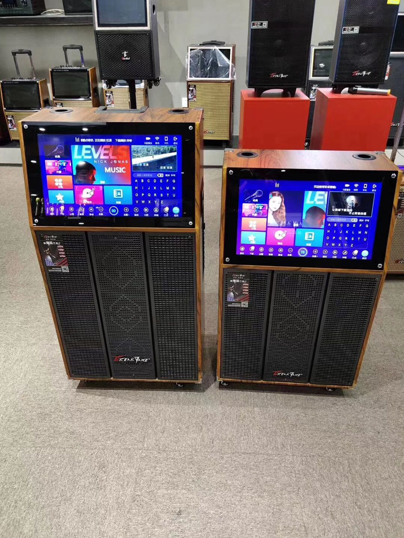 霹雳舞拉杆音箱高清触摸显示屏点歌机家庭娱乐k歌户外广场舞音响