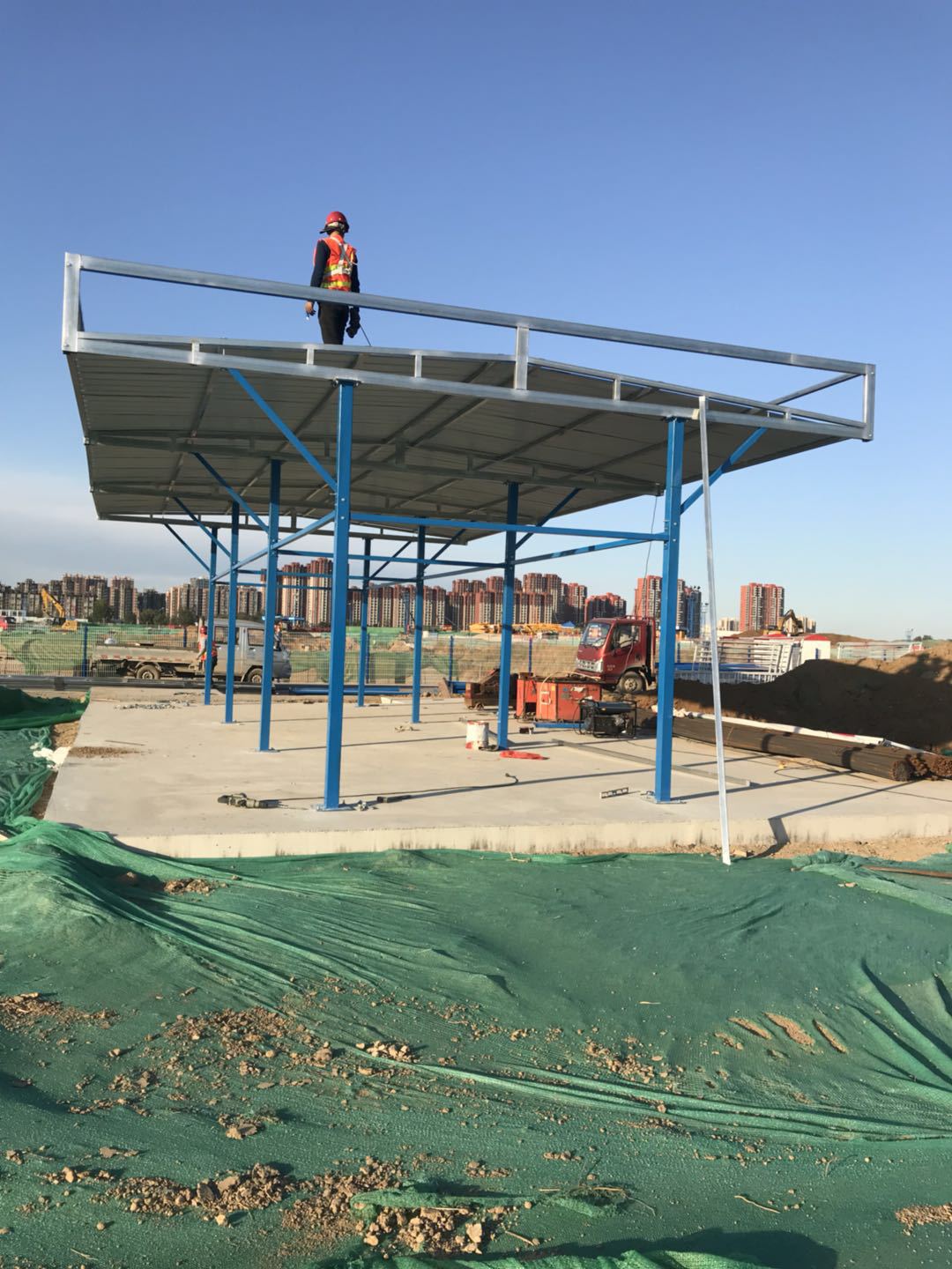 厂家定制钢筋加工棚 基坑安全通道 建筑标准化钢筋防护棚 木工棚