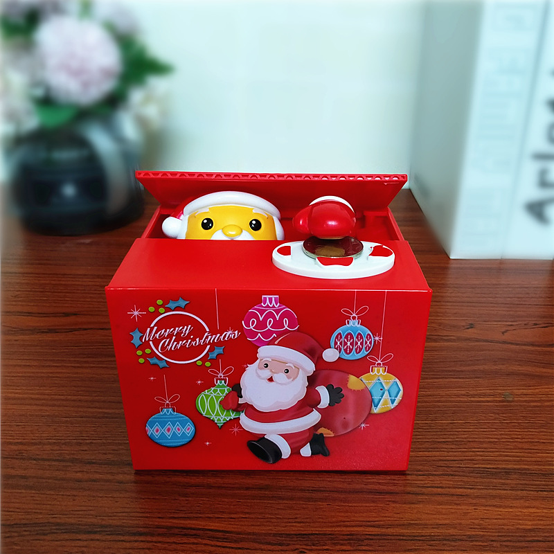 amazon steal money santa claus coin bank children cartoon coin christmas box music savings bank cross-border