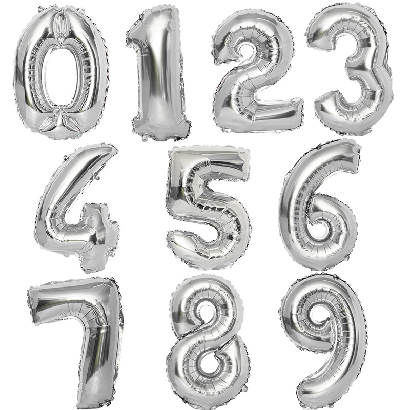 铝膜气球30寸胖体数字0-9气球 儿童生日派对装饰 婚庆婚房布置球
