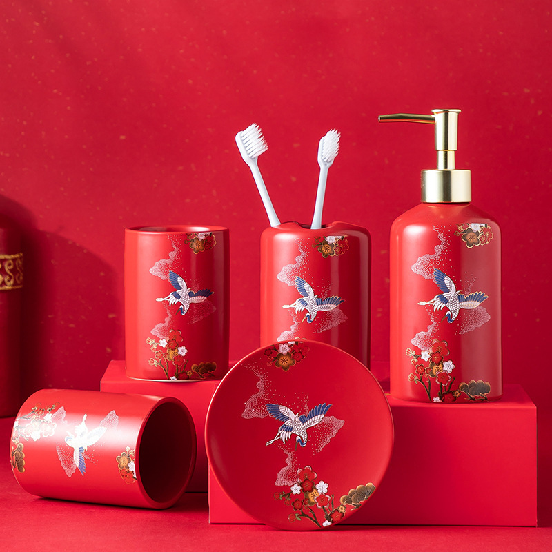 创意套件卫浴洗漱套装陶瓷漱口杯牙刷架生活日用百货酒店家居用品