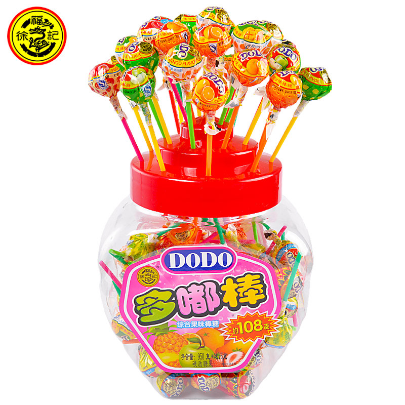 徐福记棒棒糖桶装dodo多嘟棒综合果味108支 儿童糖果大礼包