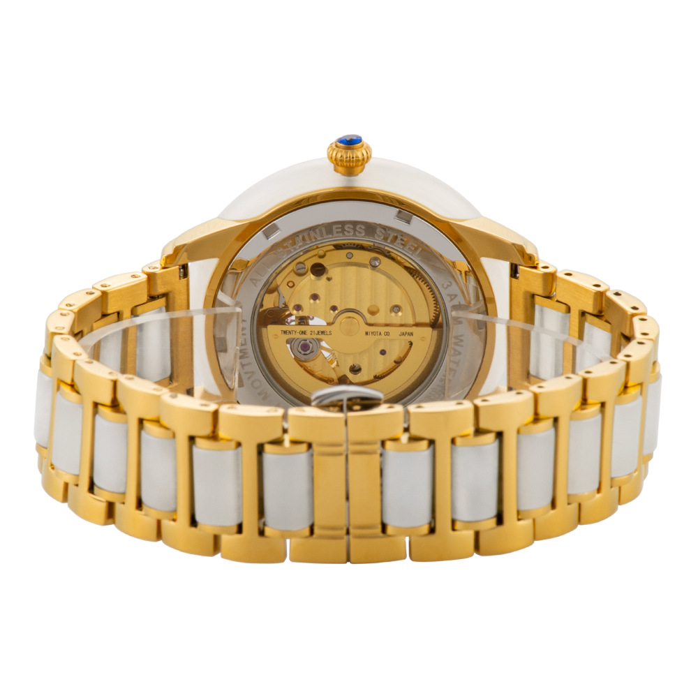 玉表工厂货源和田玉白玉镂空机械钢玉带手表男女款有证书一件代发